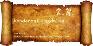 Kenderesi Magdolna névjegykártya