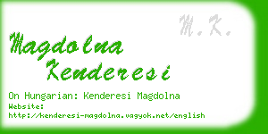 magdolna kenderesi business card